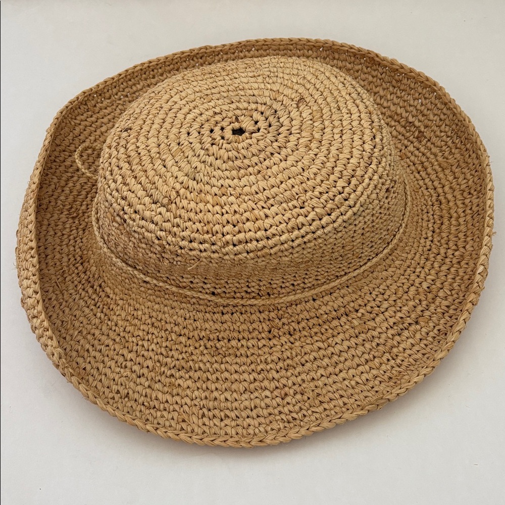The‎ Scala Collection Packable Beach Travel Crocheted Sun Raffia Straw Hat Women - Picture 5 of 8